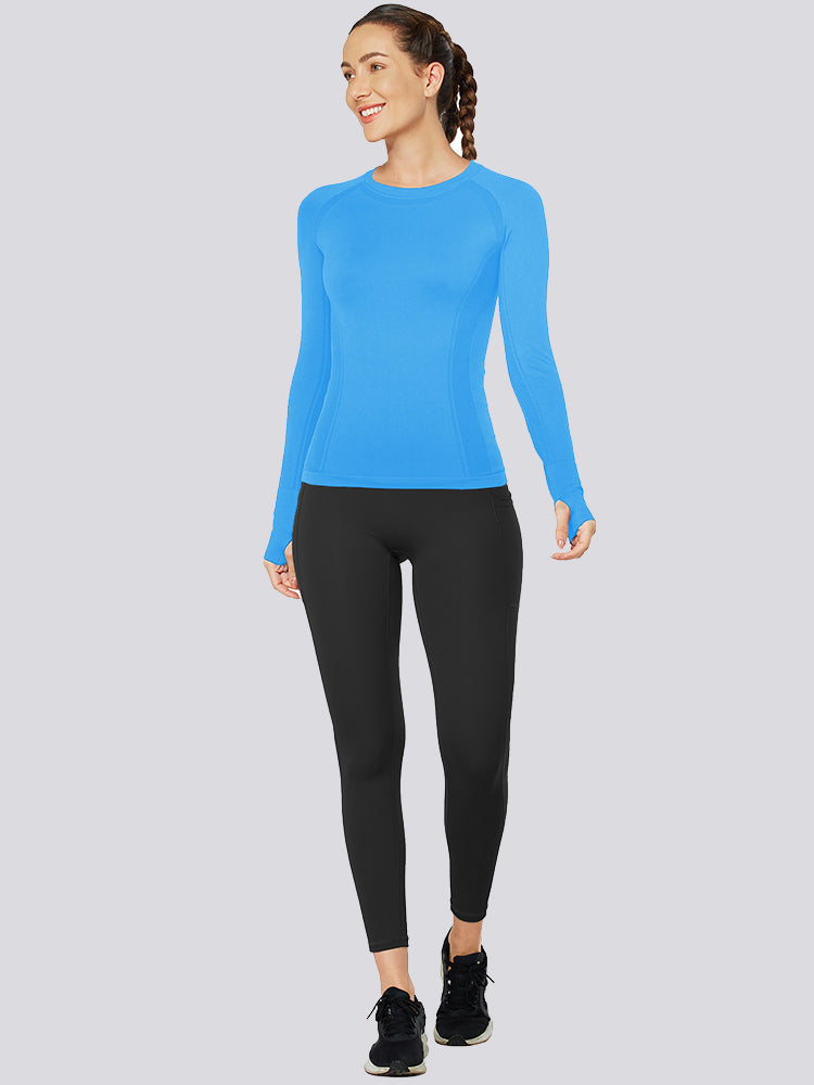 MathCat Quick Dry Gym Athletic Long Sleeve Workout Shirts Blue02