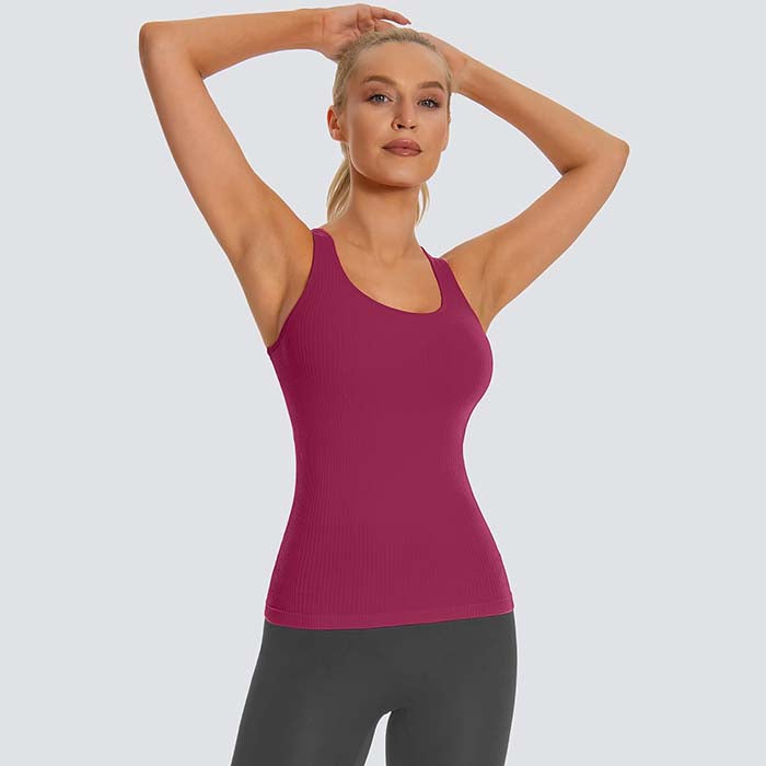 MathCat Tank Tops with Built in Bras, Sleeveless Workout Running Tops Racerback Yoga Shirts