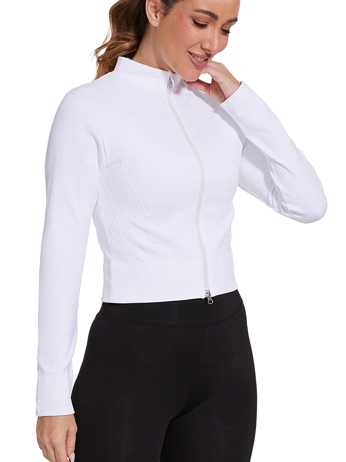 MATHCAT Seamless Workout Slim Fit Cropped Athletic Jackets Wholesale
