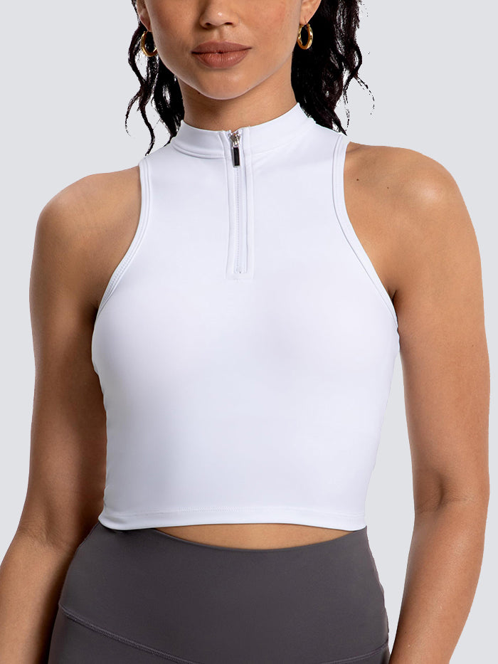 Half Zip Crop Top Fitness Wear Crop Top Athletic Half Zip MathCat