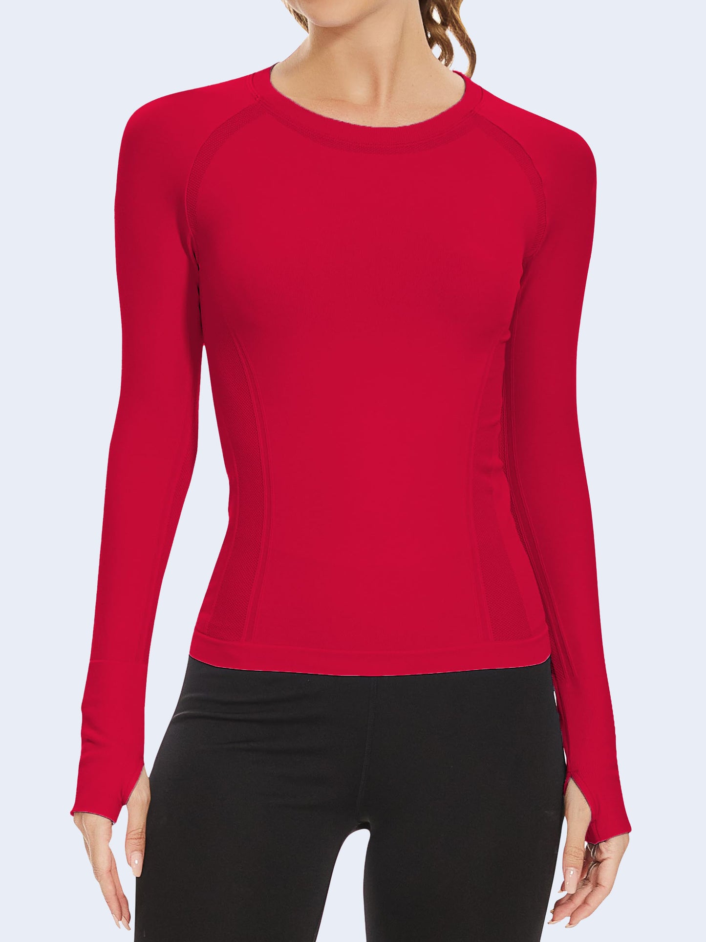 MATHCAT Women Long Sleeve Running Shirt Breathable Quick Dry High Stretch Athletic Workout Shirts