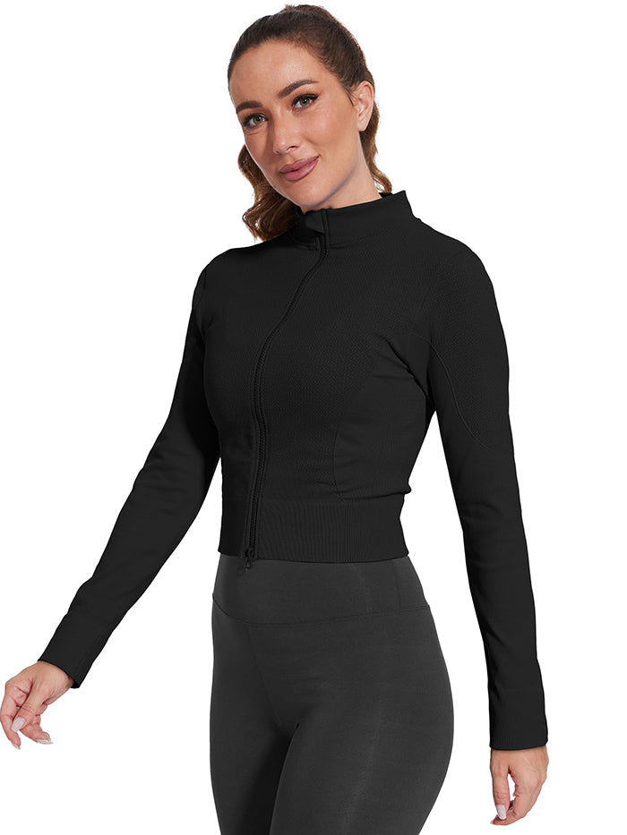 MATHCAT Seamless Workout Slim Fit Cropped Athletic Jackets Wholesale