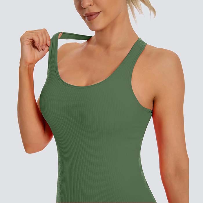 MathCat Tank Tops with Built in Bras, Sleeveless Workout Running Tops Racerback Yoga Shirts