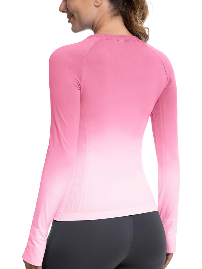 Wholesale Gradient Running Shirts – MATHCAT Seamless Long Sleeve Team & Custom Fitness Tops