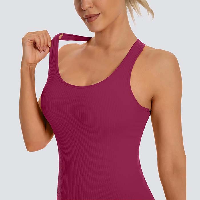 MathCat Tank Tops with Built in Bras, Sleeveless Workout Running Tops Racerback Yoga Shirts