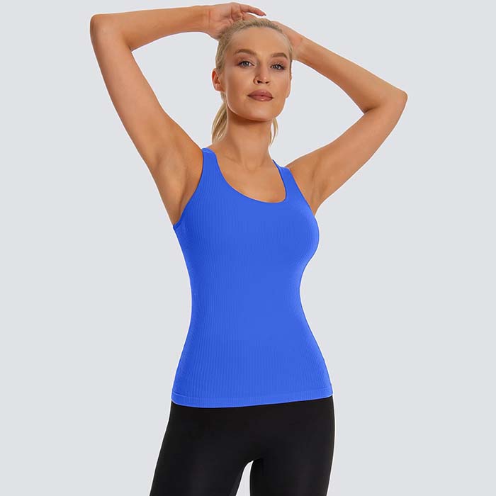 MathCat Tank Tops with Built in Bras, Sleeveless Workout Running Tops Racerback Yoga Shirts