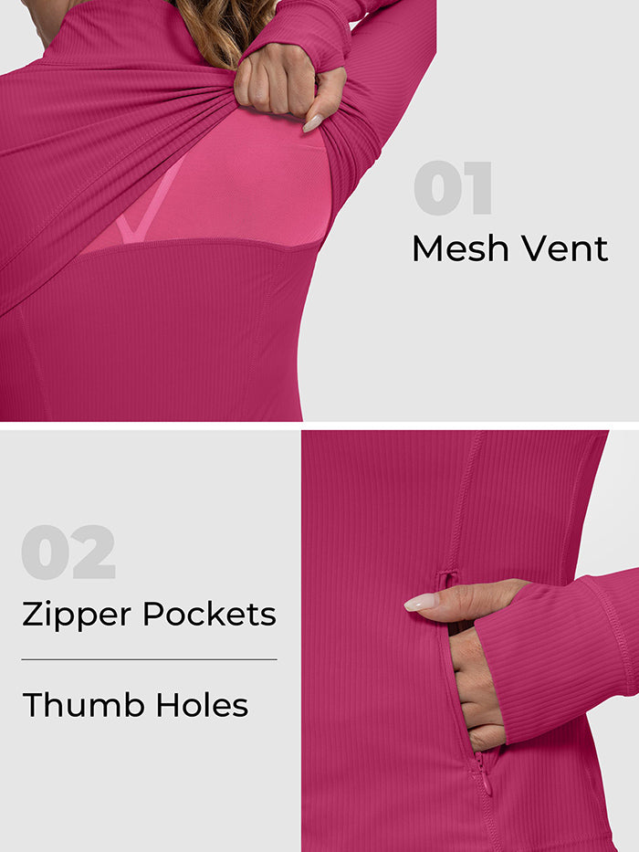 MATHCAT Womens Light Jacket for Spring Ribbed Athletic Jacket with Pockets Wholesale