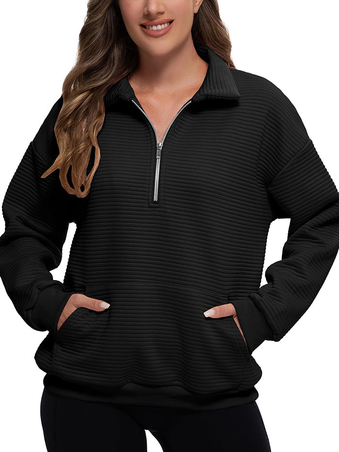 MATHCAT Womens Oversized Sweatshirts Half Zip Pullover Loose Outfits Wholesale