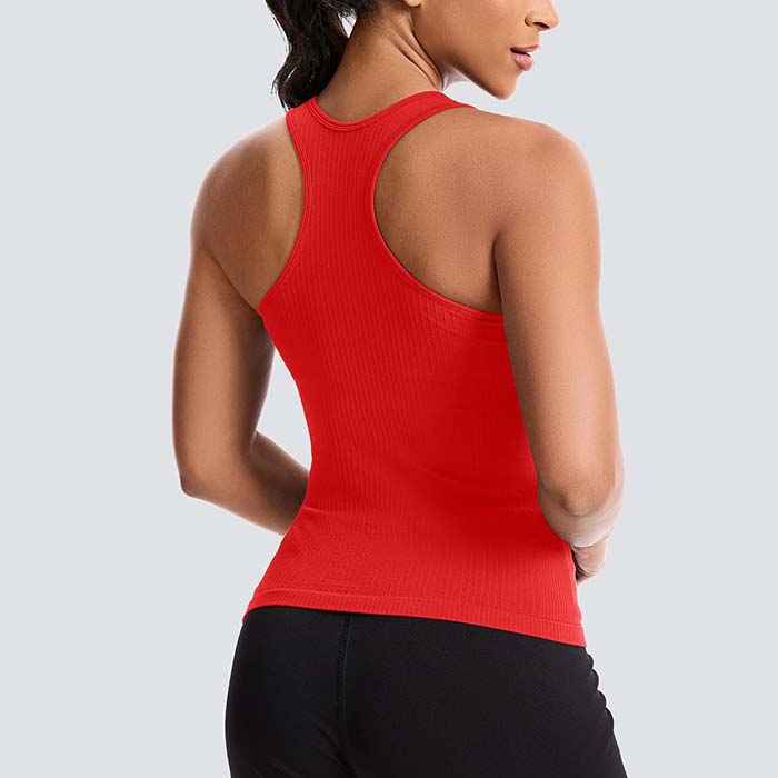 MathCat Women's Slight V-Neck Racerback Workout Tank Top with Built-in Bra