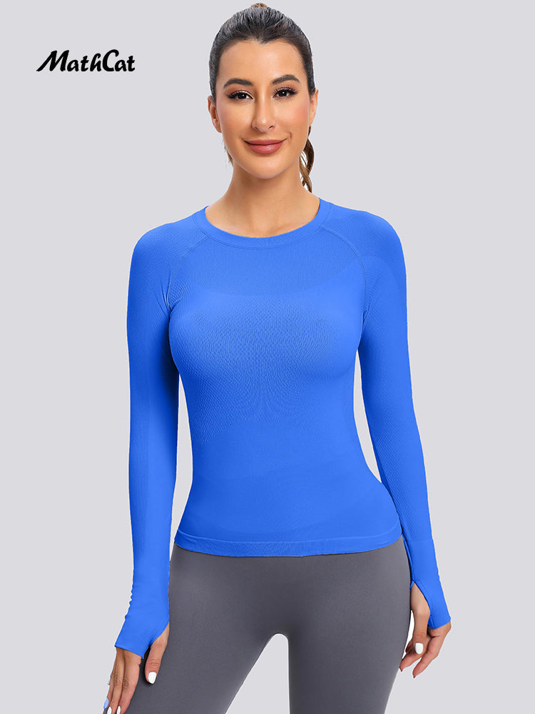 Wholesale Sportswear in Bulk MATHCAT Seamless Long Sleeve Women Workout Shirts