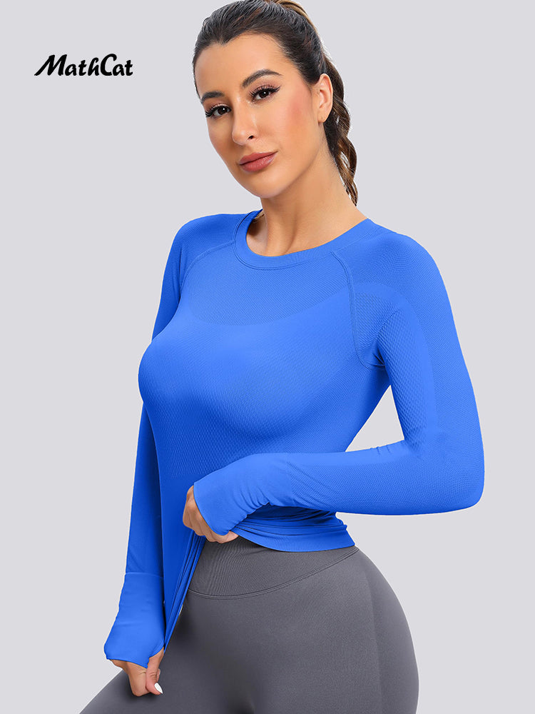 Wholesale Sportswear in Bulk MATHCAT Seamless Long Sleeve Women Workout Shirts