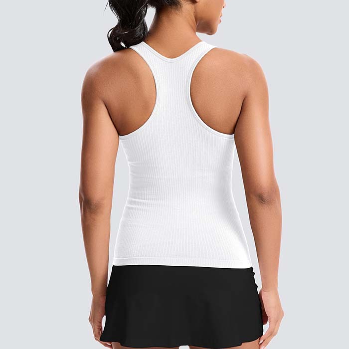 MathCat Women's Slight V-Neck Racerback Workout Tank Top with Built-in Bra