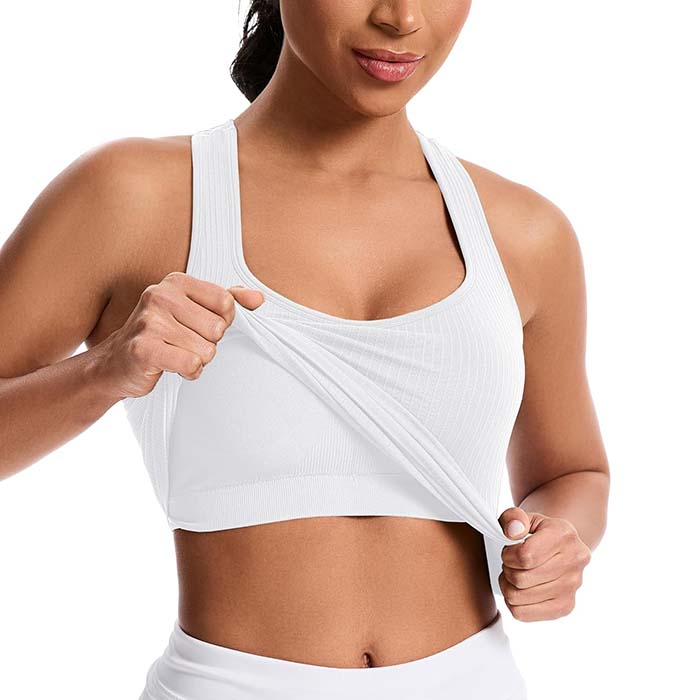 MathCat Women's Slight V-Neck Racerback Workout Tank Top with Built-in Bra