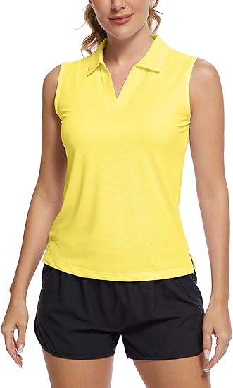MathCat Women's Sleeveless Golf Shirt - UPF 50+Quick-Dry & Lightweight Polo for Multi-Sport