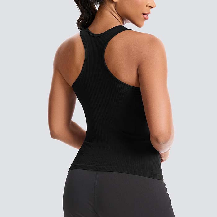 MathCat Women's Slight V-Neck Racerback Workout Tank Top with Built-in Bra