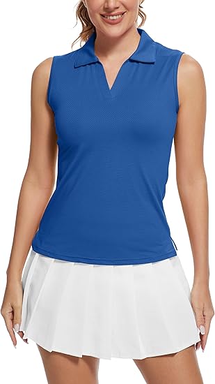 MathCat Women's Sleeveless Golf Shirt - UPF 50+Quick-Dry & Lightweight Polo for Multi-Sport