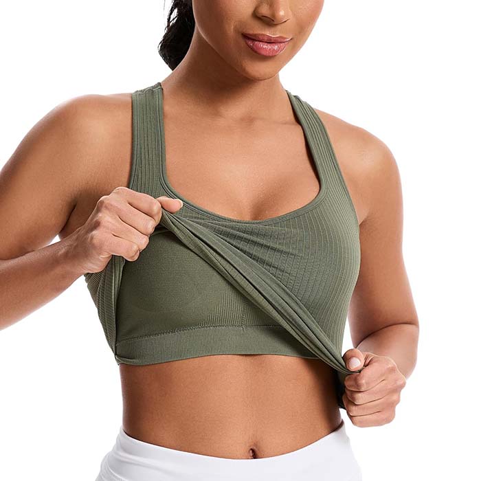 MathCat Women's Slight V-Neck Racerback Workout Tank Top with Built-in Bra