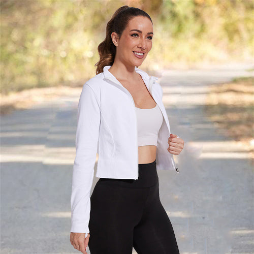MATHCAT Winter Seamless Workout Slim Fit Cropped Athletic Jackets