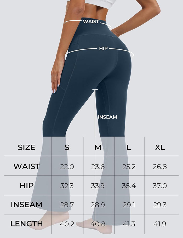 MATHCAT Flare Leggings for Women with Pockets, Crossover High Waisted Bootcut Black Flared Pants for Yoga Workout Gym