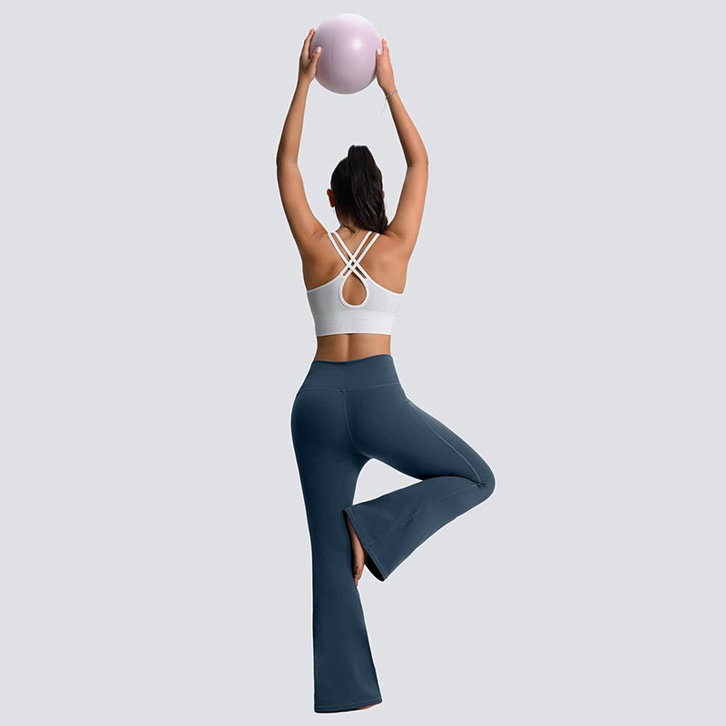 MATHCAT Flare Leggings for Women with Pockets, Crossover High Waisted Bootcut Black Flared Pants for Yoga Workout Gym