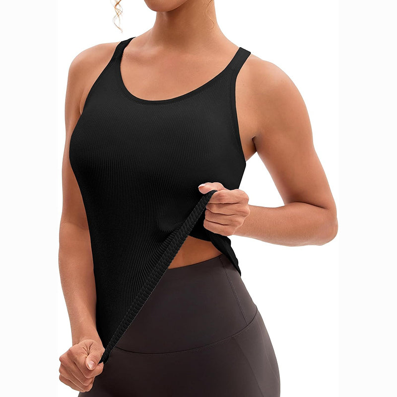 MATHCAT Racerback Workout Tank Tops for Women with Built in Bra, Sleeveless Camisole Tops Seamless Gym Athletic Yoga Shirts