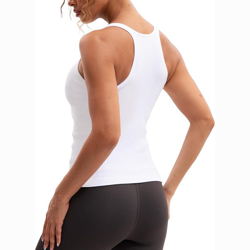 MATHCAT Racerback Workout Tank Tops for Women with Built in Bra, Sleeveless Camisole Tops Seamless Gym Athletic Yoga Shirts