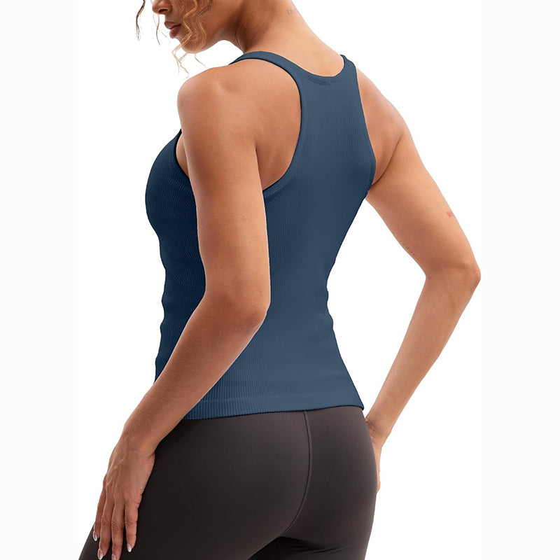 MATHCAT Racerback Workout Tank Tops for Women with Built in Bra, Sleeveless Camisole Tops Seamless Gym Athletic Yoga Shirts