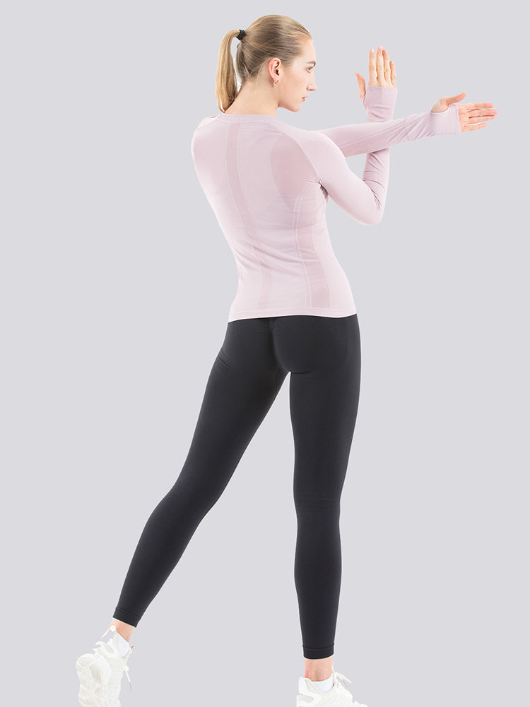 Mathcat Seamless Workout Shirts Women's Compression Shirt Purple