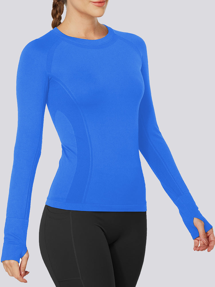 MathCat Quick Dry Gym Athletic Long Sleeve Workout Shirts Blue03
