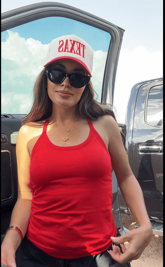 MathCat Racerback Athletic Women Tank Top Red
