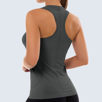 MathCat Racerback Athletic Gym Workout Tank Top Charcoal Grey