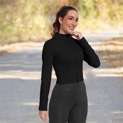 MATHCAT Womens Light Jacket for Spring Seamless Slim Fit Cropped Athletic Jackets