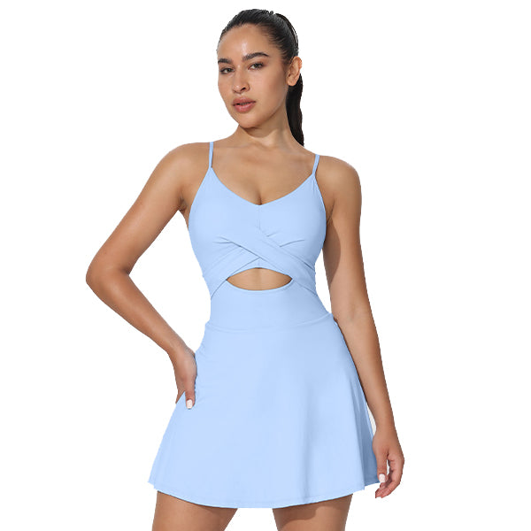 MathCat Tennis Dress, Athletic Dress for Women with Built in Bra & Shorts Pockets Golf Summer Dresses Outfits for Workout