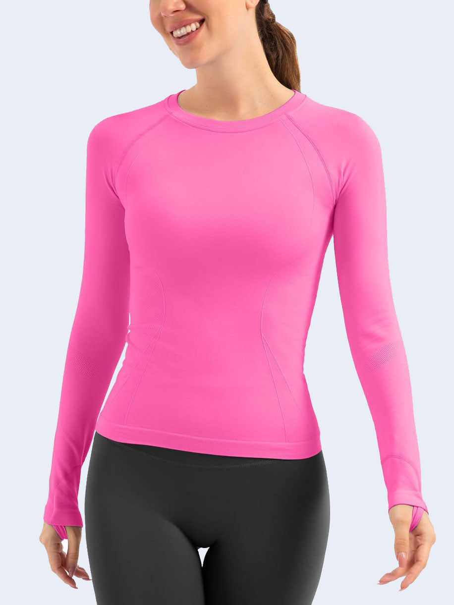 MATHCAT Soft Athletic Top Slim Fit Workout Shirts Compression Shirts Women
