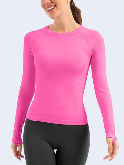 MATHCAT Soft Athletic Top Slim Fit Workout Shirts Compression Shirts Women