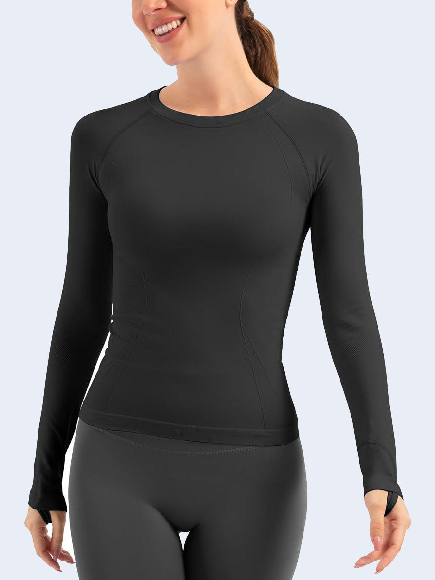 MATHCAT Soft Athletic Top Slim Fit Workout Shirts Compression Shirts Women