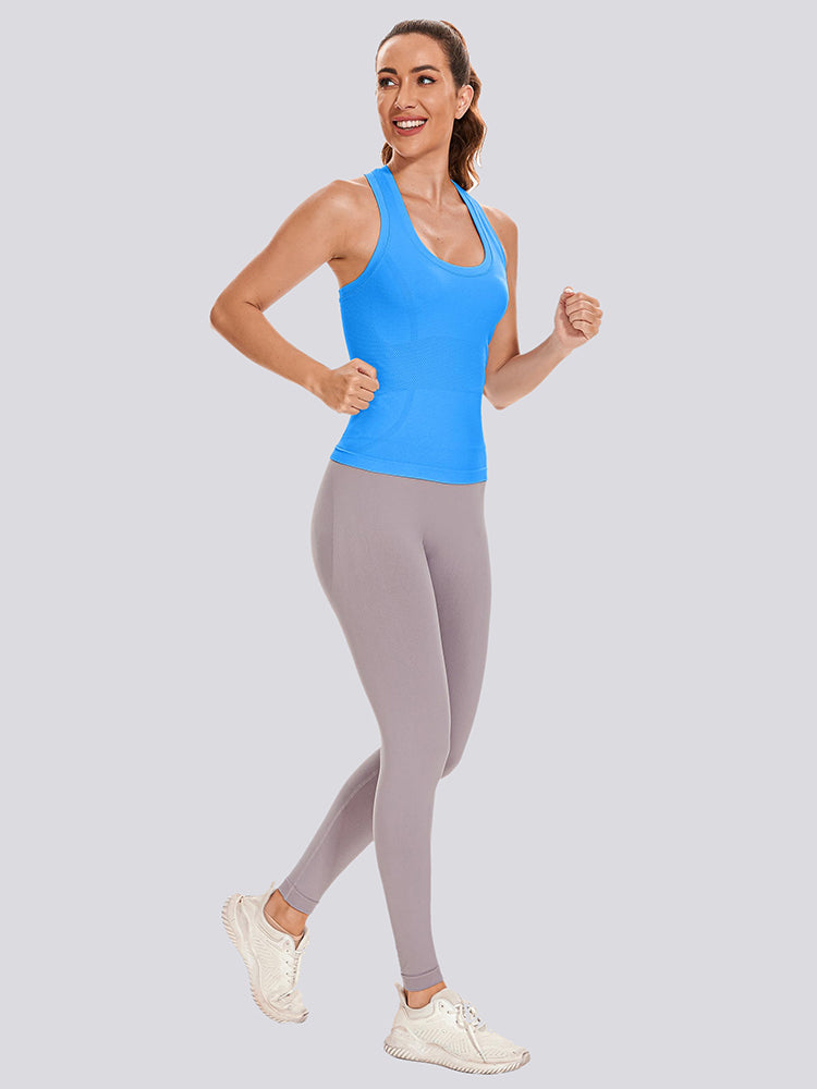 MathCat Racerback Athletic Yoga Women Tank Top Blue02