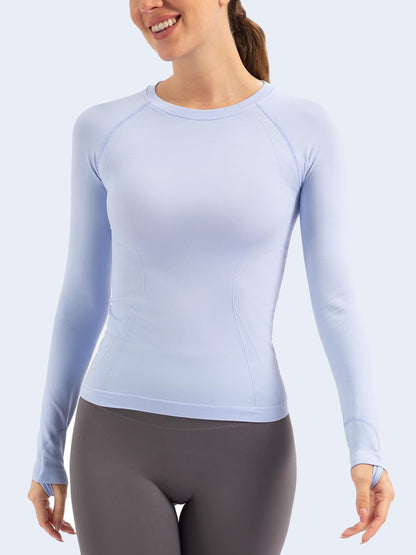 MATHCAT Soft Athletic Top Slim Fit Workout Shirts Compression Shirts Women
