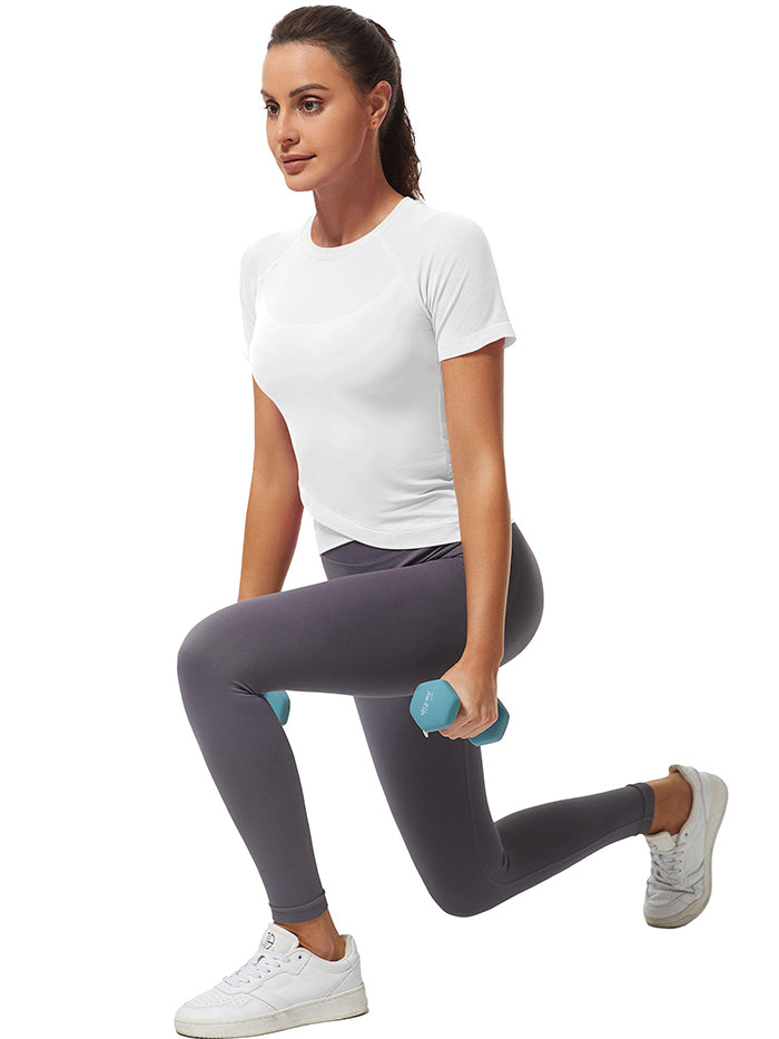 MathCat Slim Cross Hem Compression Workout T-shirt White