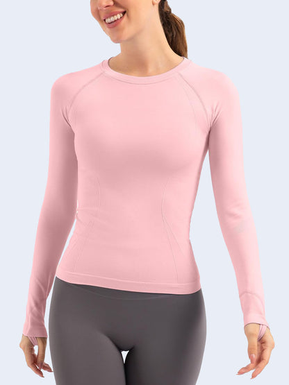 MATHCAT Soft Athletic Top Slim Fit Workout Shirts Compression Shirts Women
