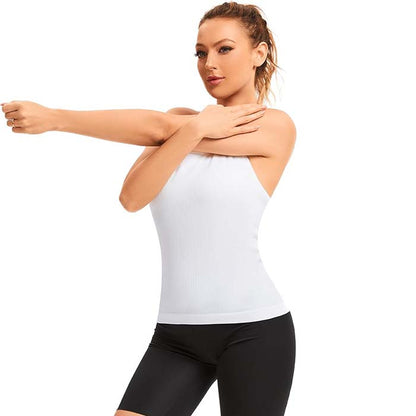 MathCat Seamless Workout Tops for Women with Built in Bra Athletic Tank Tops Yoga Runnning Workout Shirts Slim Fit