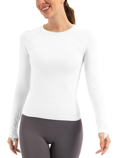 MATHCAT Soft Athletic Top Slim Fit Workout Shirts Compression Shirts Women