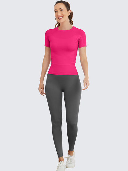 MathCat Seamless Soft Workout Tops T-shirt Wildberry
