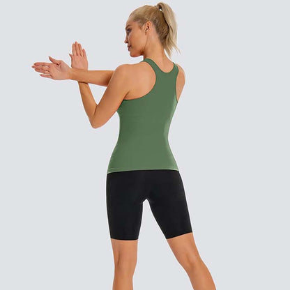 MathCat Tank Tops with Built in Bras, Sleeveless Workout Running Tops Racerback Yoga Shirts