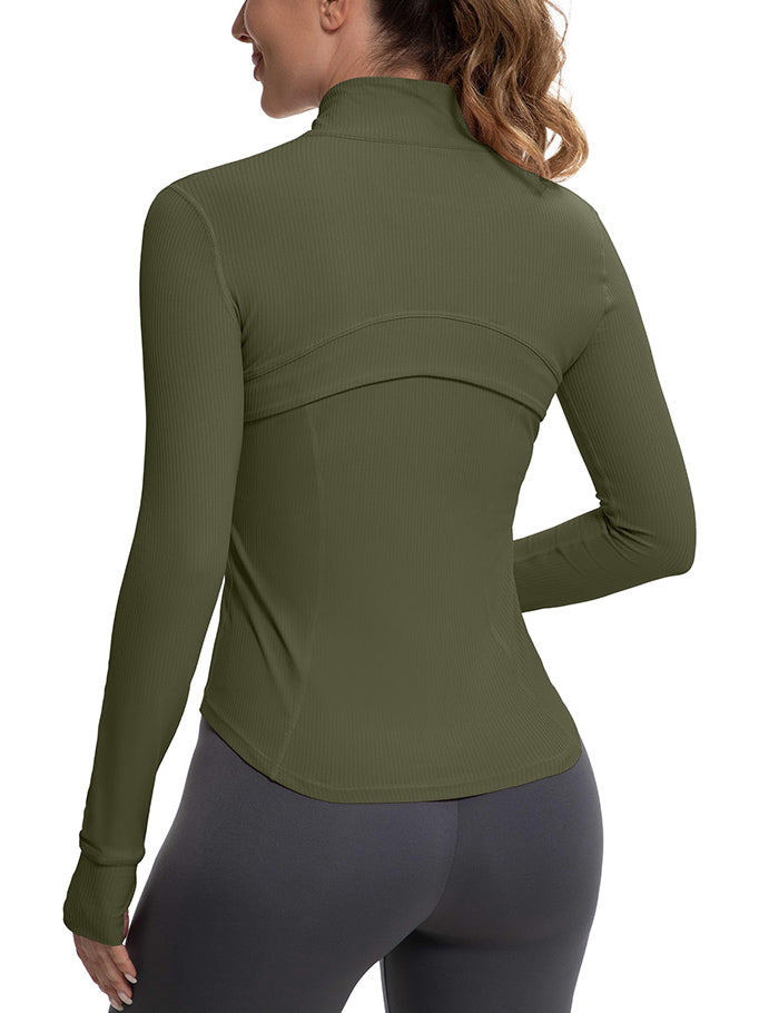 MATHCAT Womens Light Jacket for Spring Ribbed Athletic Jacket with Pockets