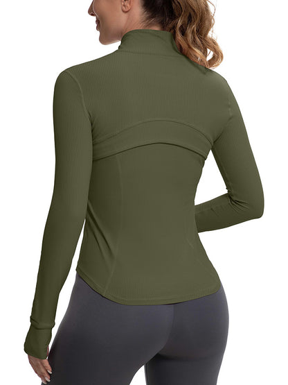 MATHCAT Womens Light Jacket for Spring Ribbed Athletic Jacket with Pockets