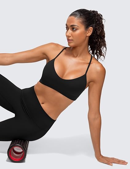 MATHCAT Women's Y Back Sports Bra V Neck Thin Straps Yoga Top | Light Support, Removable Pads, Yoga, Extremely Soft, Wireless Camisole, Spaghetti Strap, for Lounging, Pilates