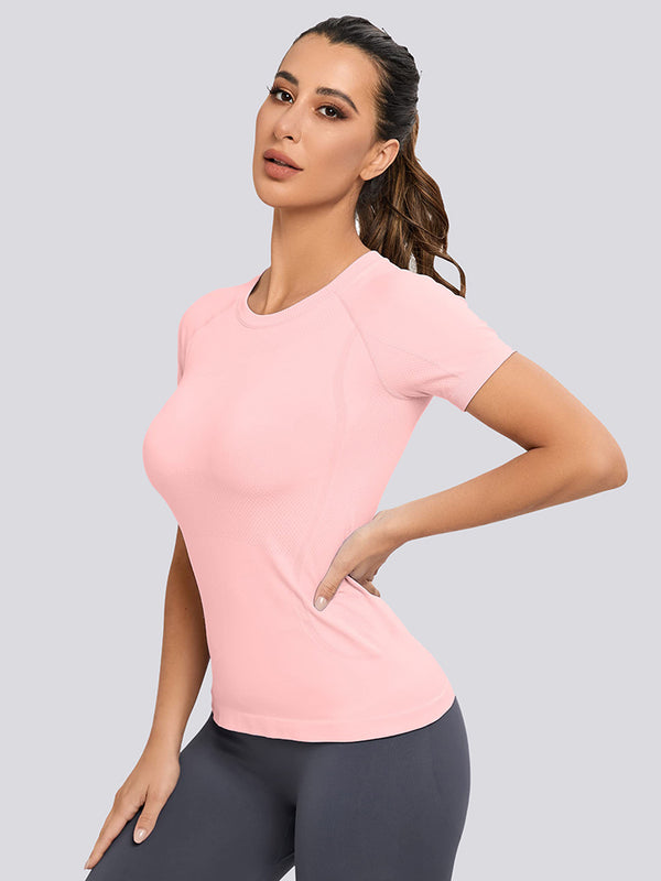 MATHCAT Yoga Short Sleeve Shirts Soft Seamless Gym T-Shirts