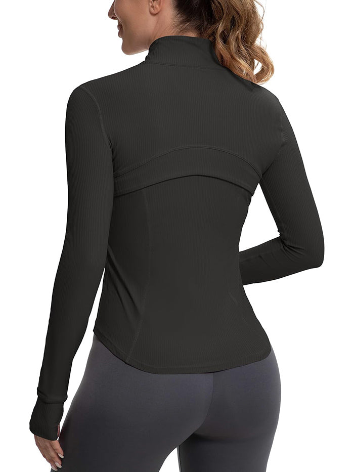 MATHCAT Womens Light Jacket for Spring Ribbed Athletic Jacket with Pockets
