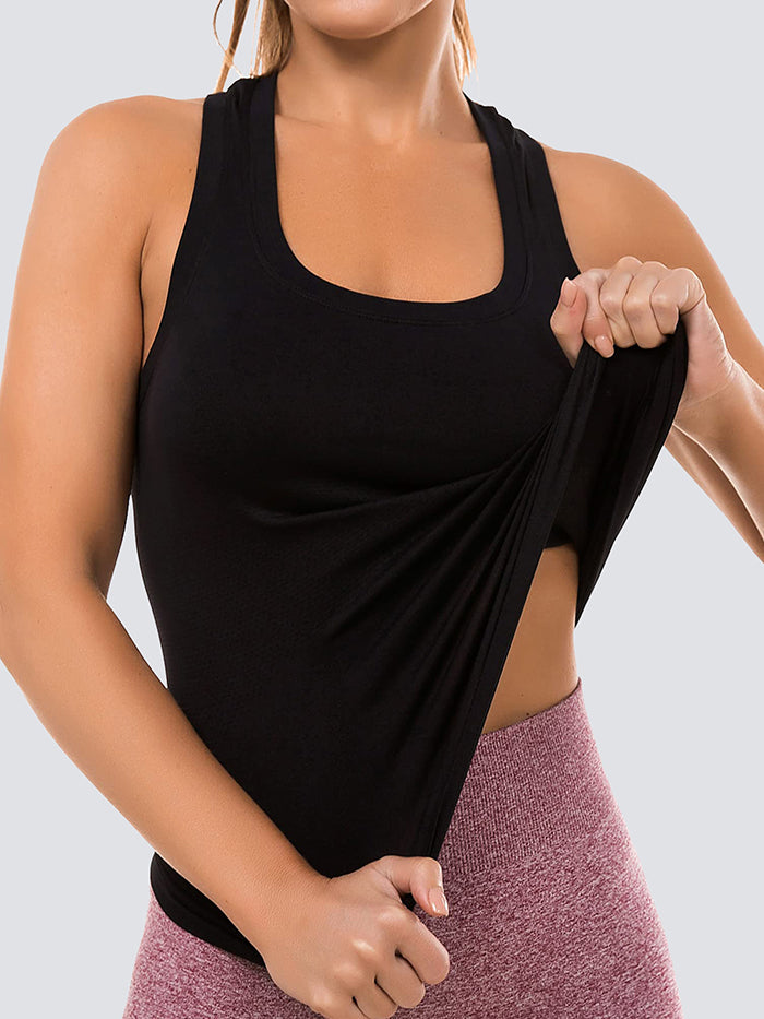 MathCat Racerback Athletic Yoga Workout Tank Top Black